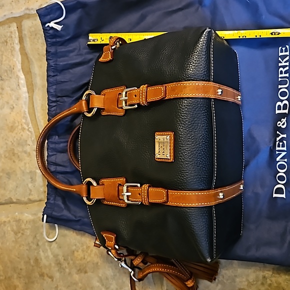 Dooney & Bourke Black and Tan Leather Handbag - Picture 6 of 9